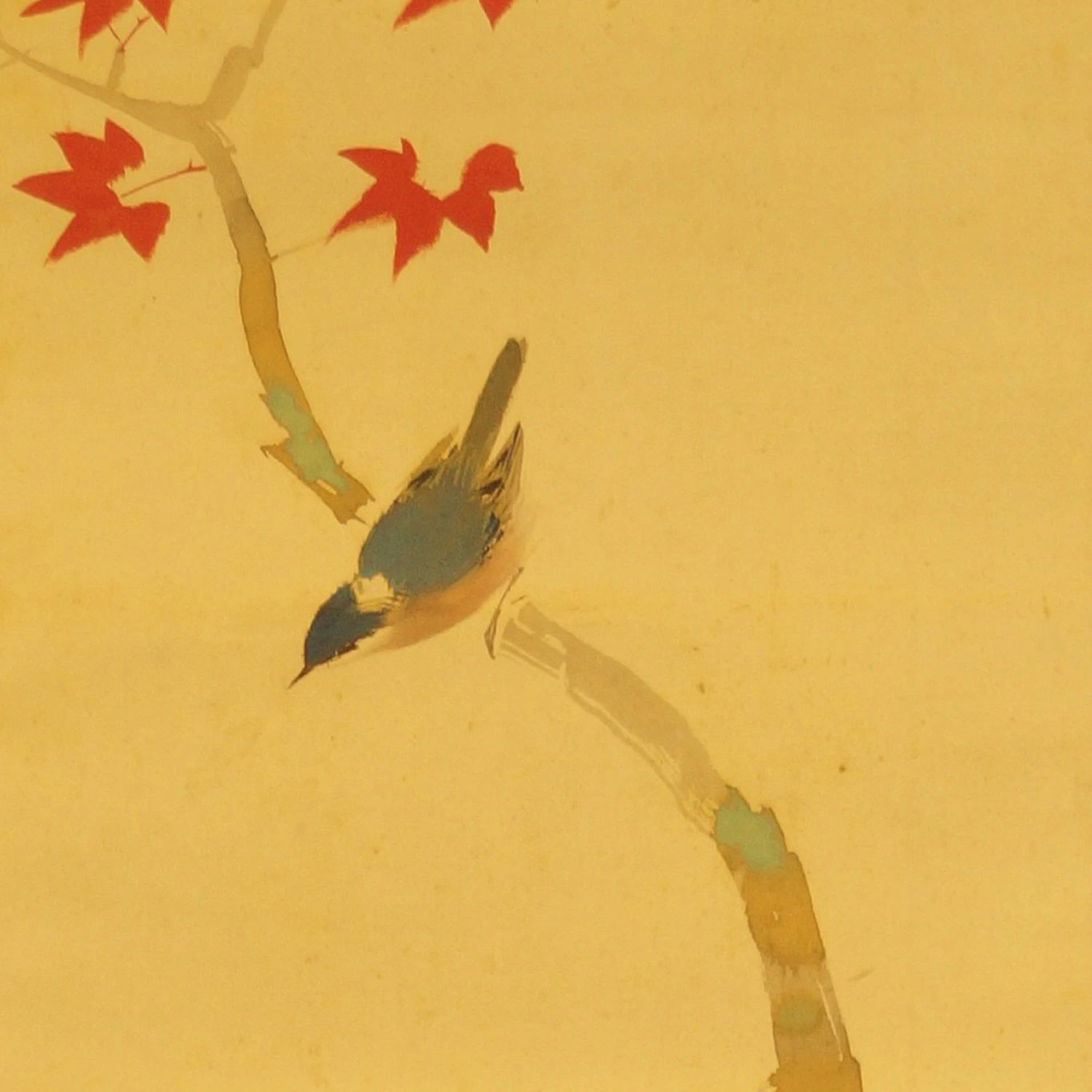 Spatz auf einem Ahornzweig von Yasuyama Tachiwaki Motiv Nahaufnahme Vorschau