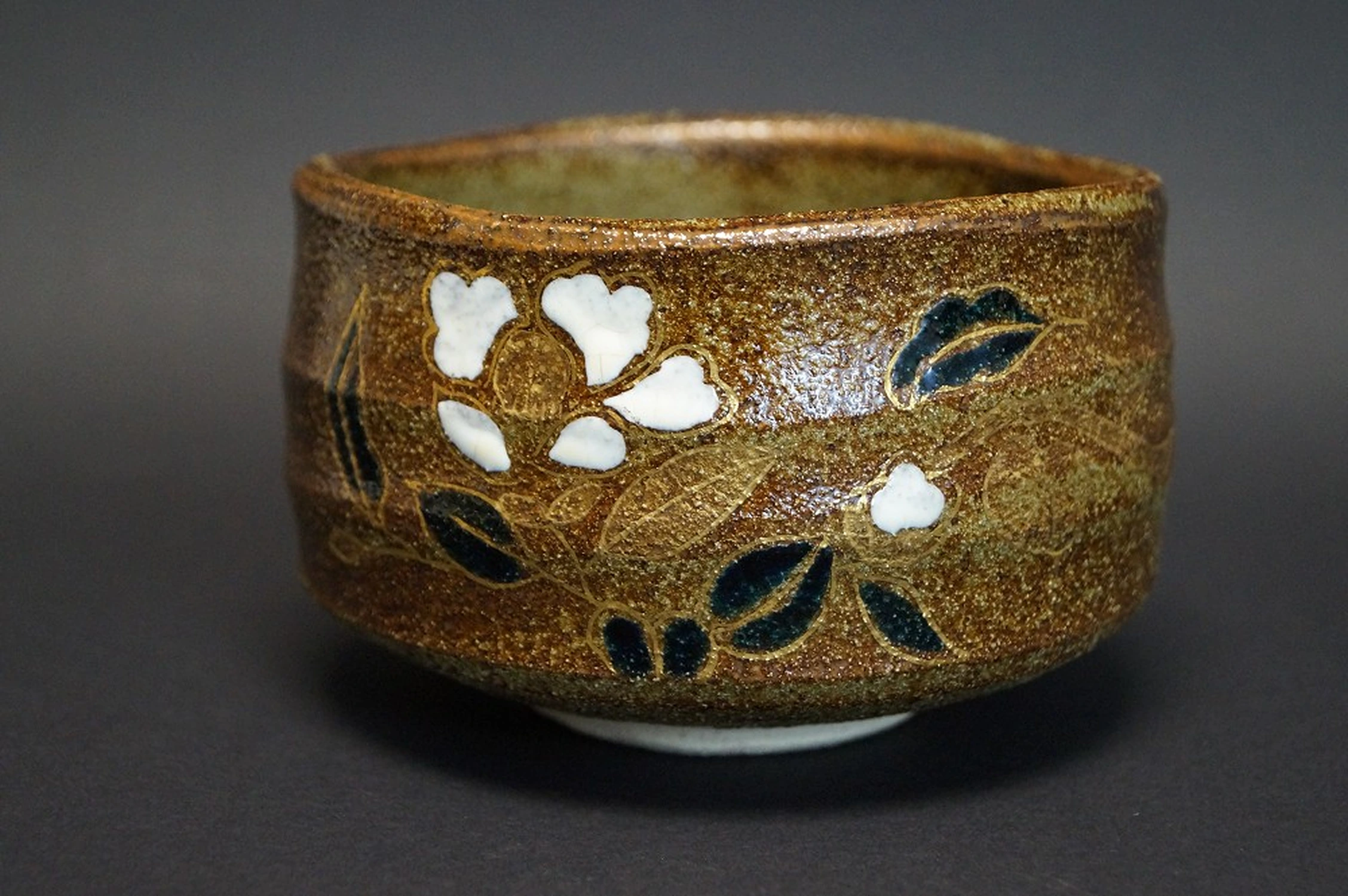 Chawan in ceramica Kutani Hakusen Kutani vista frontale