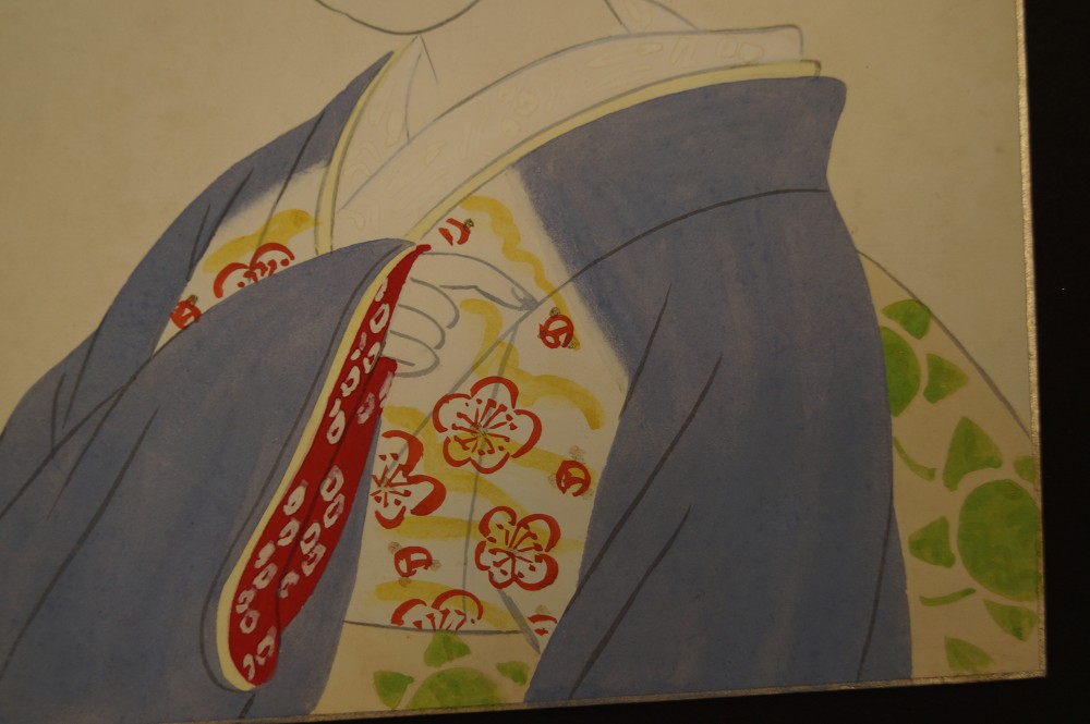Shikishi beauty in kimono motif close-up 2