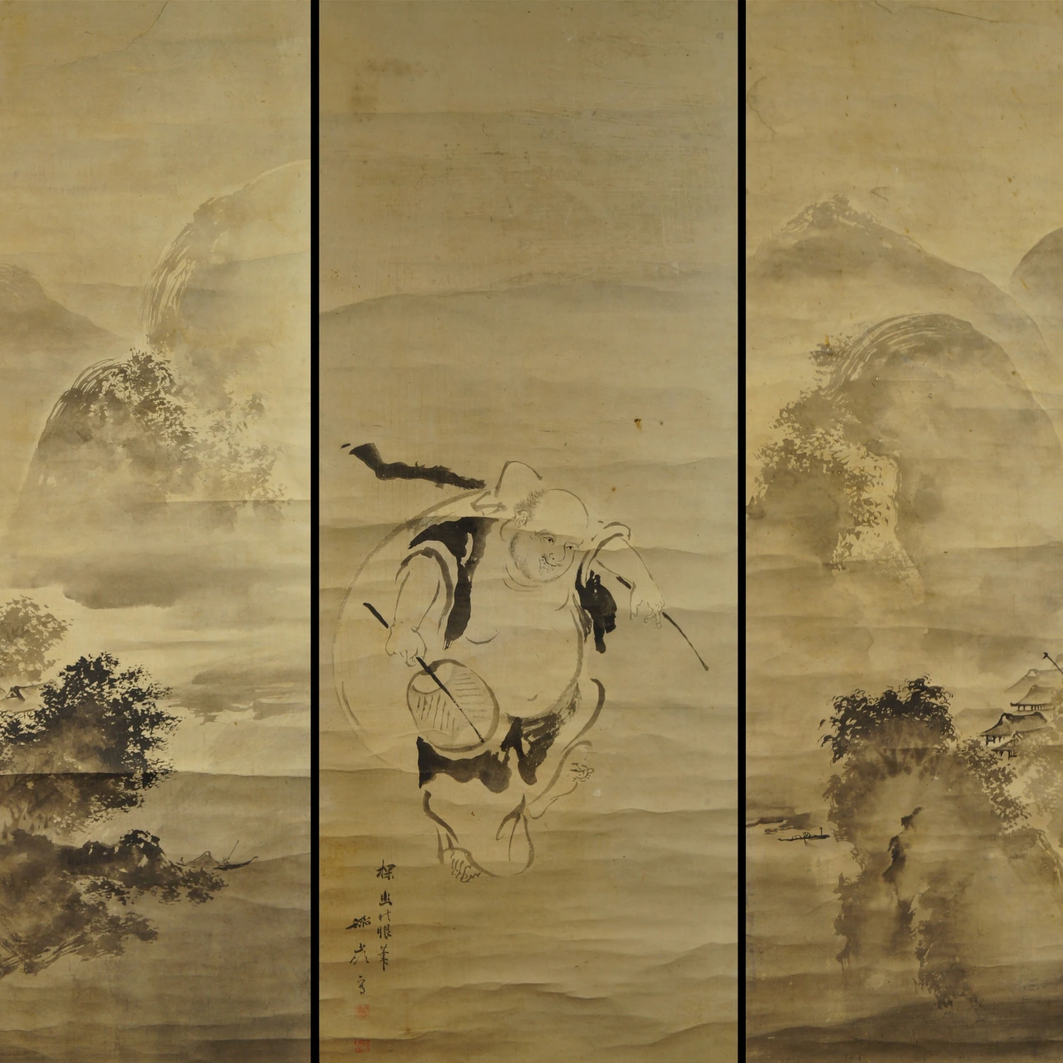 Landschaft und Hotei Motiv Nahaufnahme Vorschau
