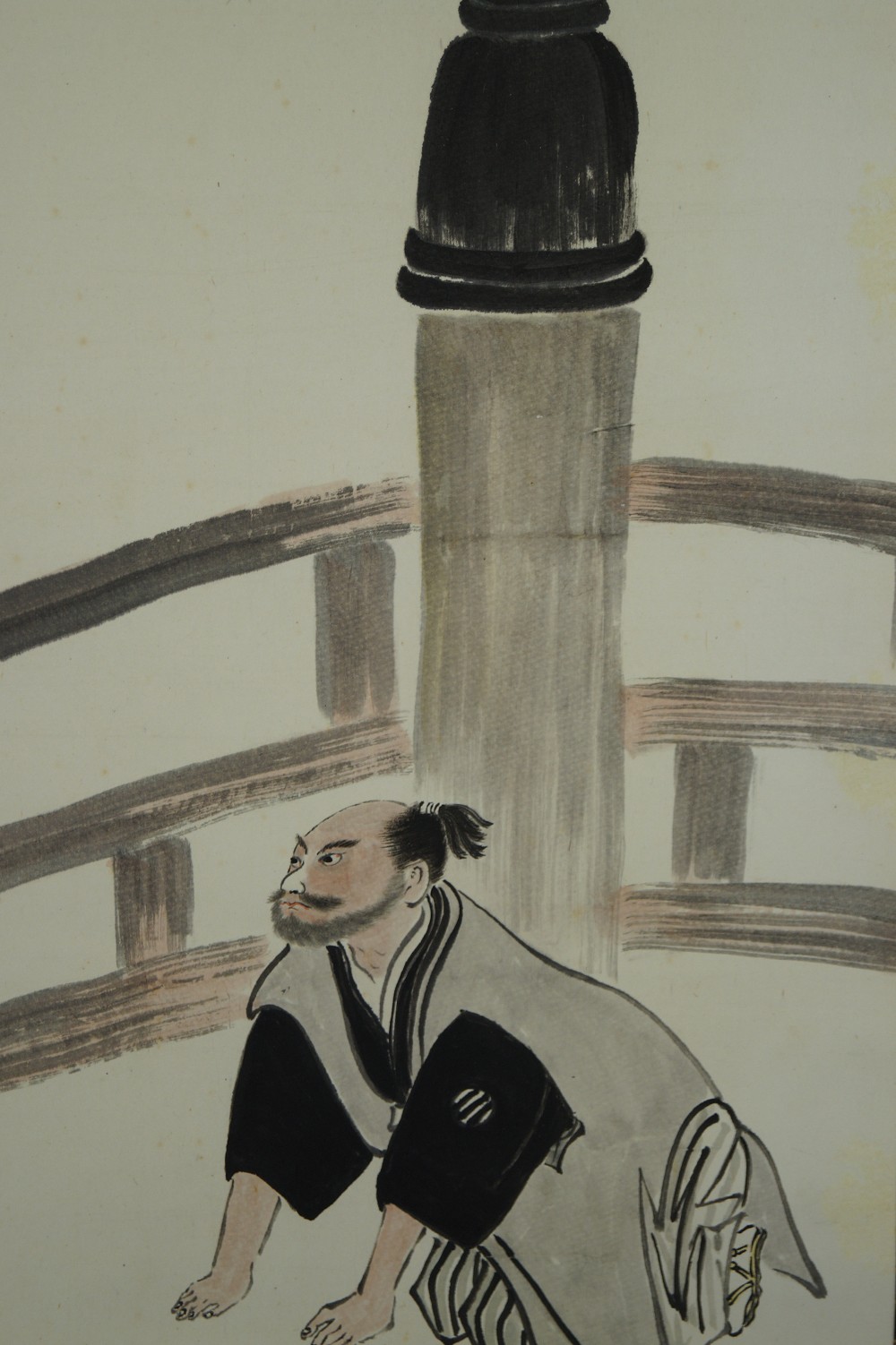 Rotolo verticale con samurai motivo samurai primo piano 1