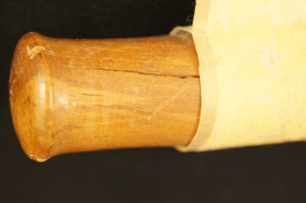 Wooden rod jikusaki roller end roller detail