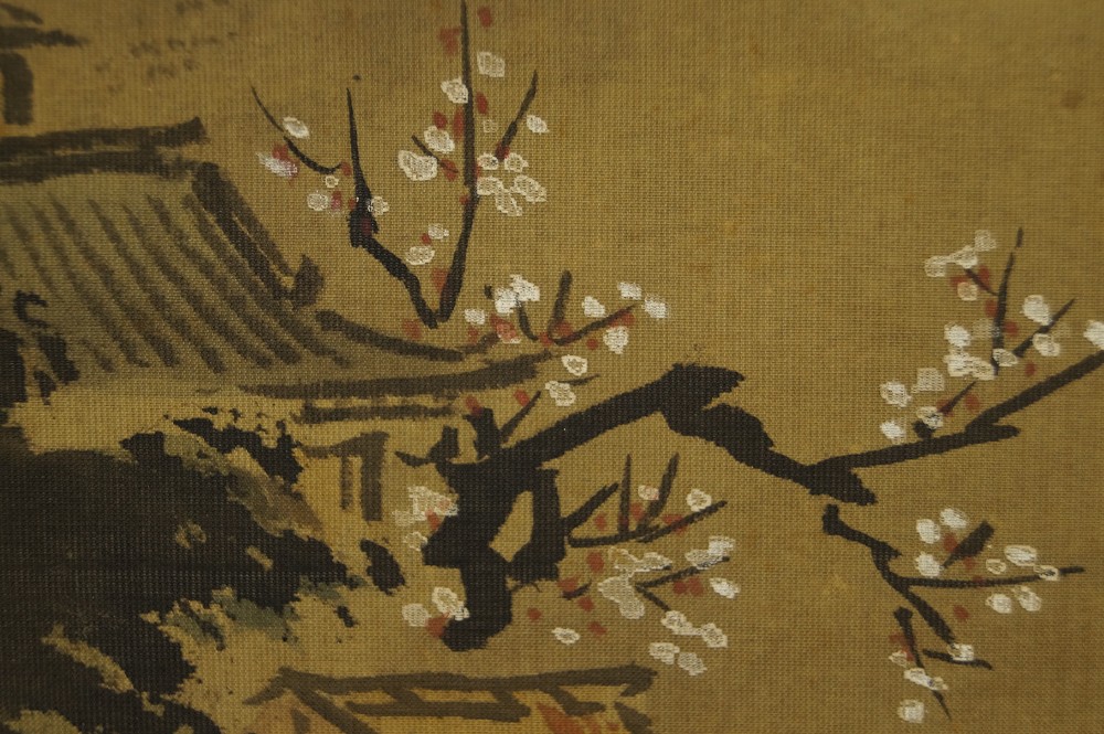 Fuji-san par Kano Ryusetsu gros plan sur le motif de l'arbre