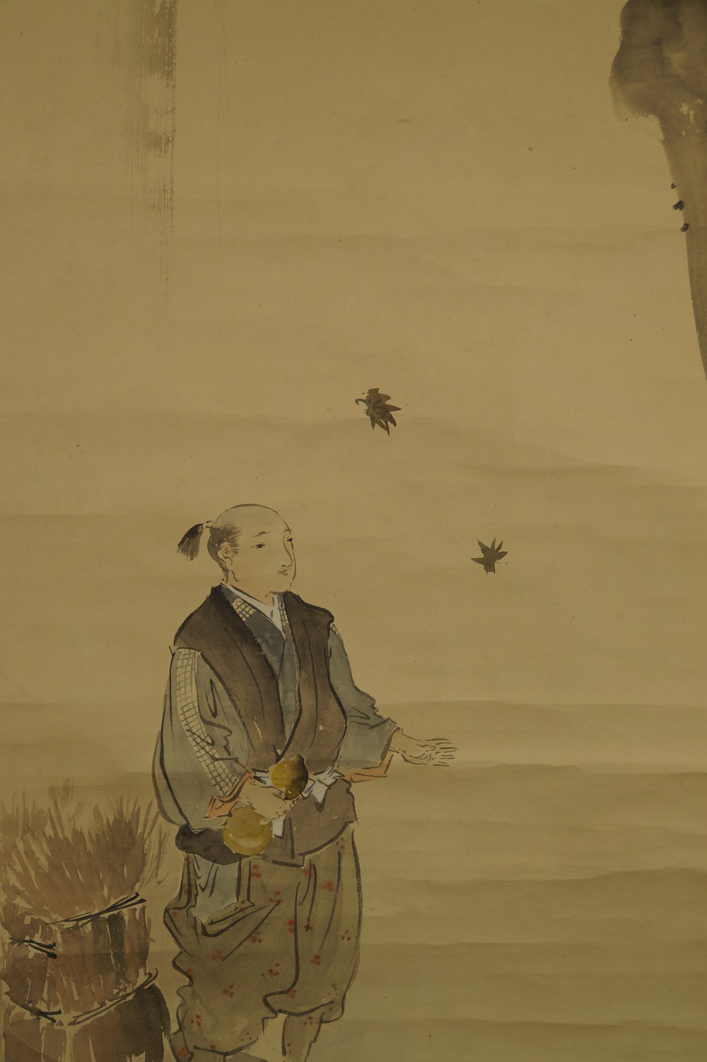Homme à la cascade par Shodo gros plan du motif de l'homme