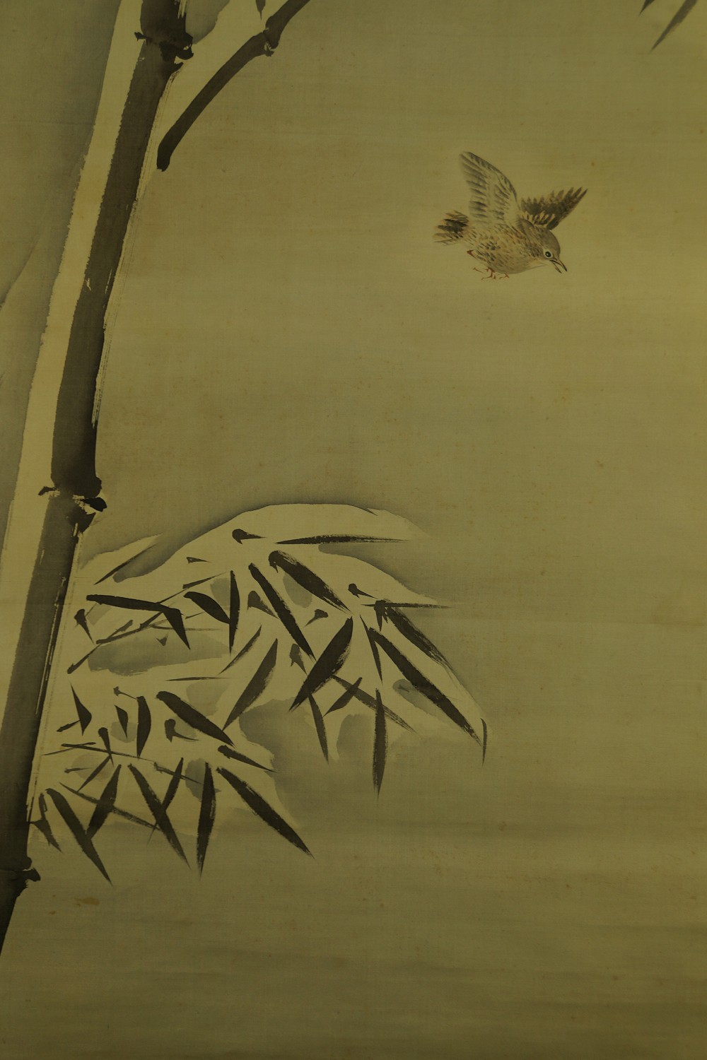 Bambus im Schnee von Nakajima Ariaki Vogel Motiv Nahaufnahme 1