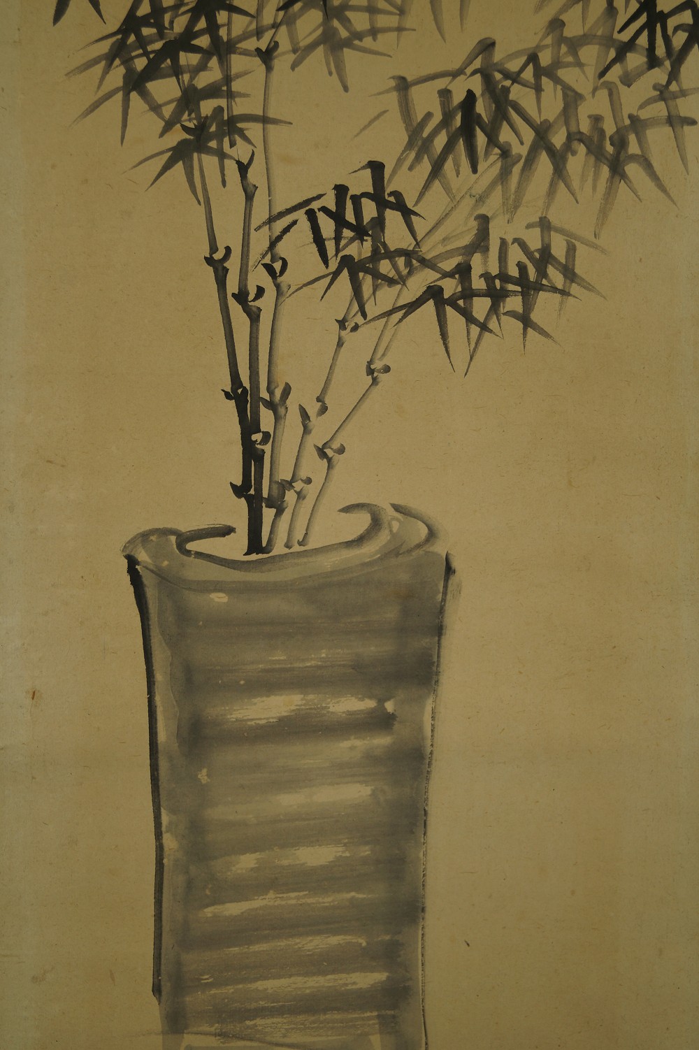 Bambus Rollbild Vase Motiv Nahaufnahme