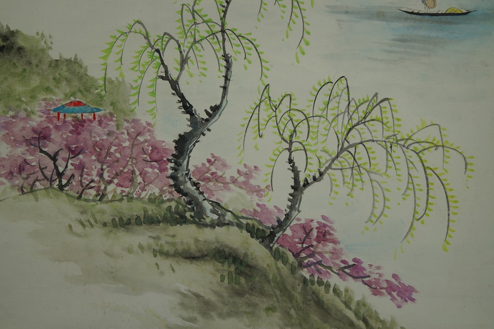 Kakemono Landschaft Weiden Motiv Nahaufnahme 2