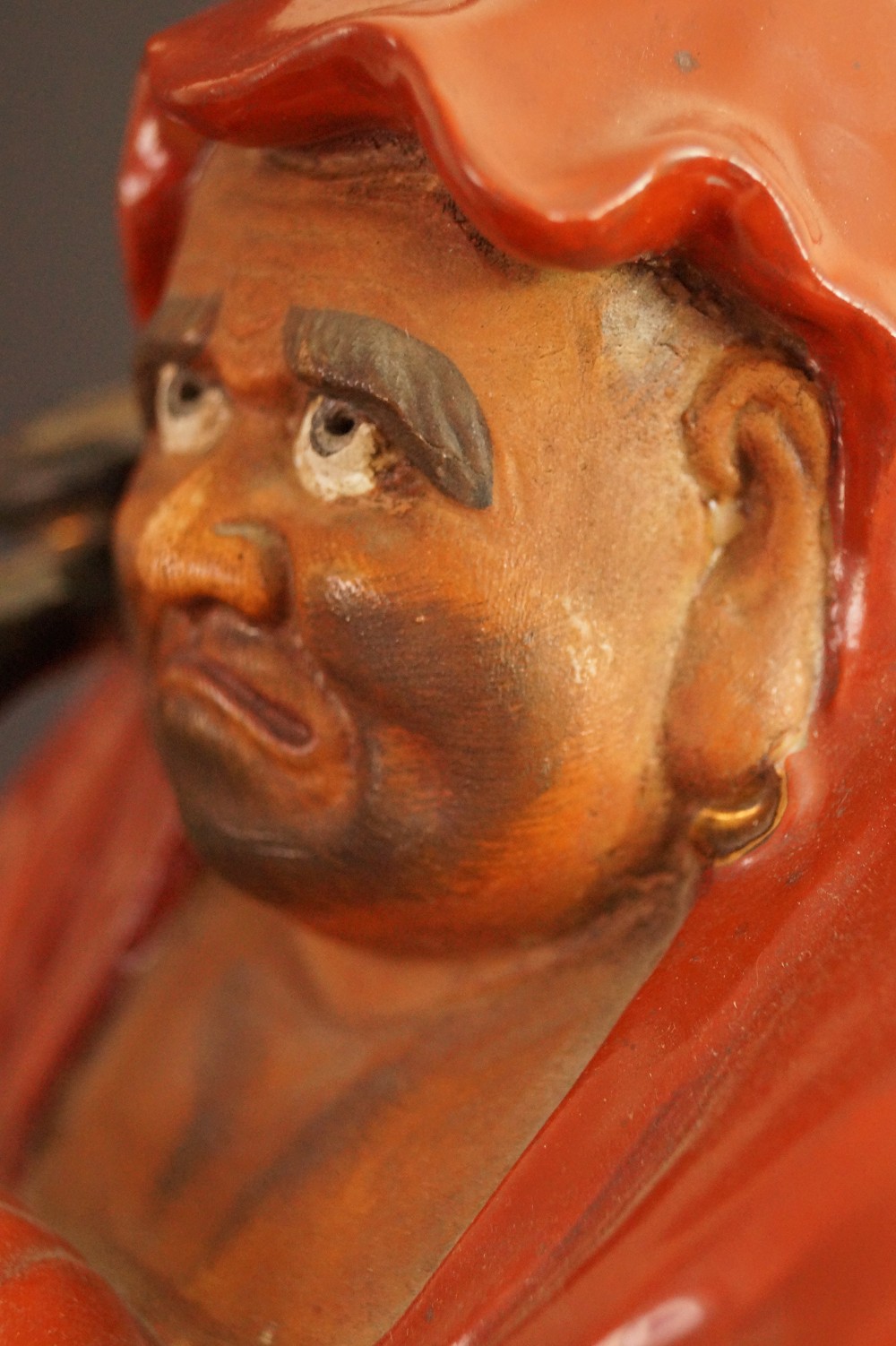 Bodhidharma Daruma Kutani-Figur Gesicht-Motiv Nahaufnahme