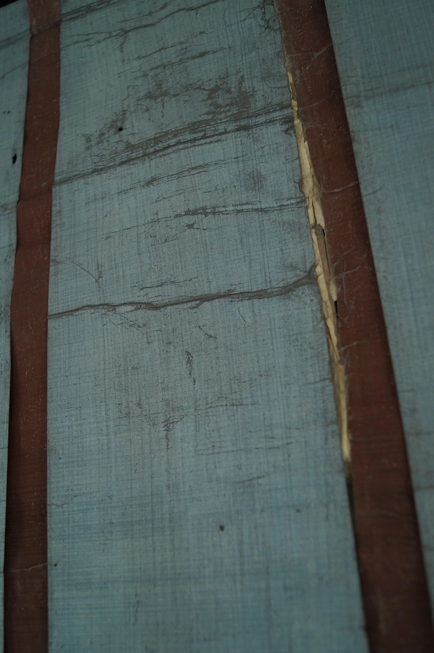 Mounting silk fabric close-up with tear
