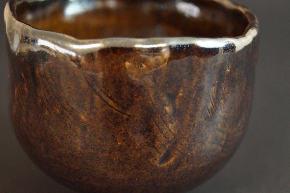 Chawan in ceramica di Tanba di Mitsuru Ichino vista laterale 3