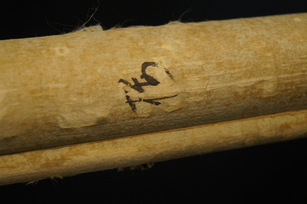 Japanisches Rollbild Spatz und Sakura Rollendetail