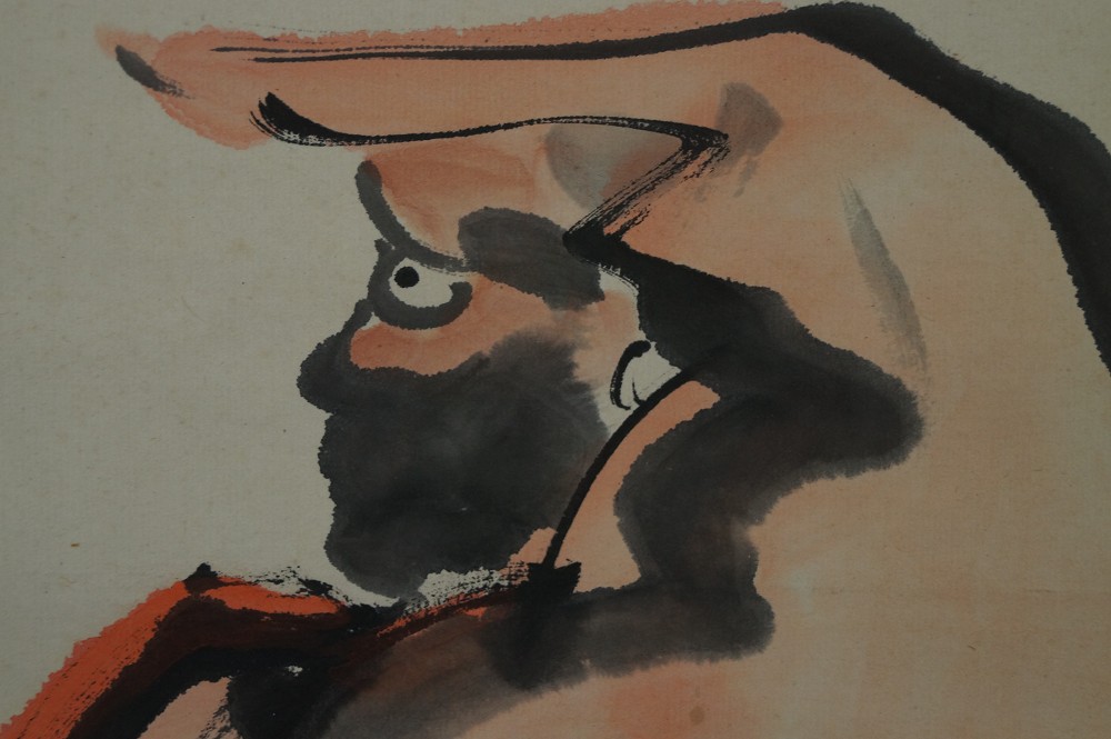 Bodhidharma Gesicht im Profil Motiv Nahaufnahme 2