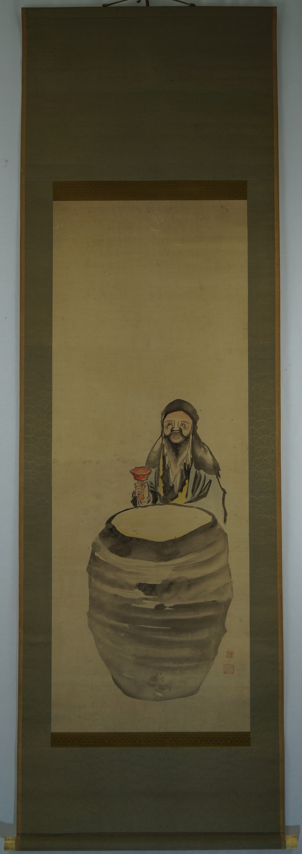 The Drinker Kakemono Full View Hanging Scroll