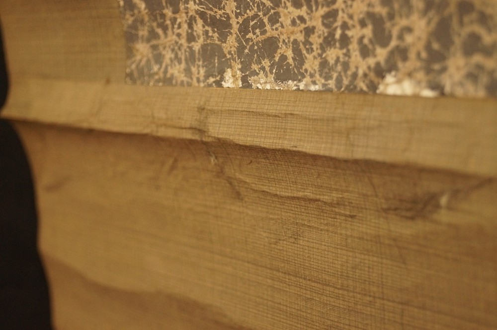 Bodhidharma Kakemono Montierungsdetail Brokatrand