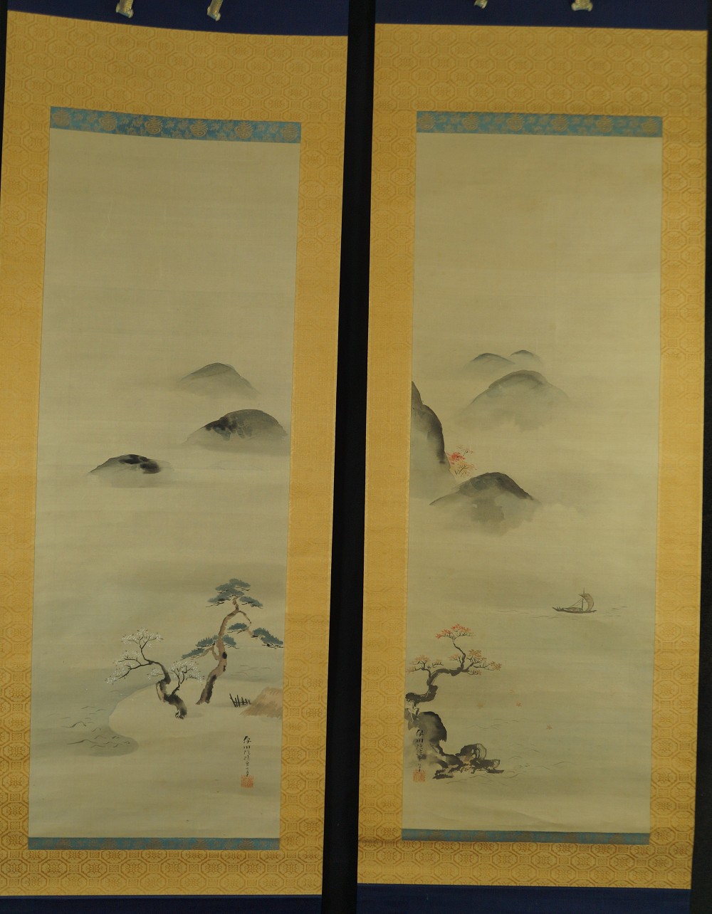 Fruehling und Herbst von Kano Isenin Eishin Set Gesamtmotiv ohne Rahmung