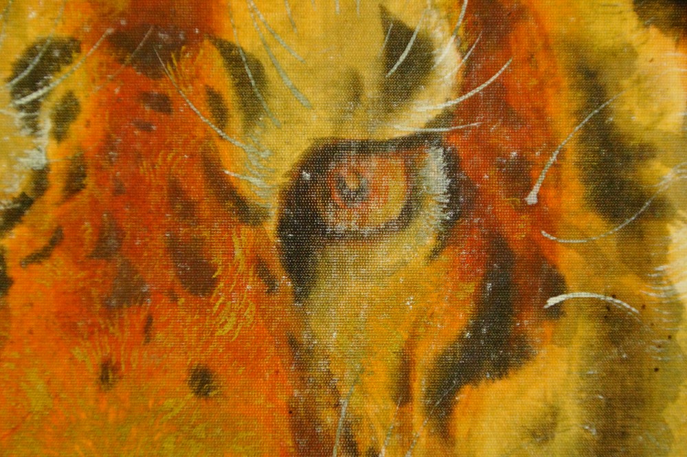 Tiger und Junges Kakemono von Tamaoki Raiseki Tiger-Motiv Nahaufnahme 4