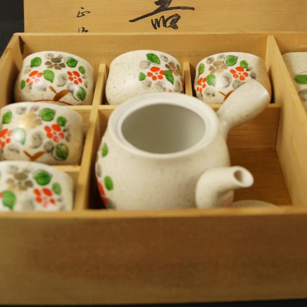 Teeset Blumenmotiv Imari Porzellan Motiv Nahaufnahme Vorschau