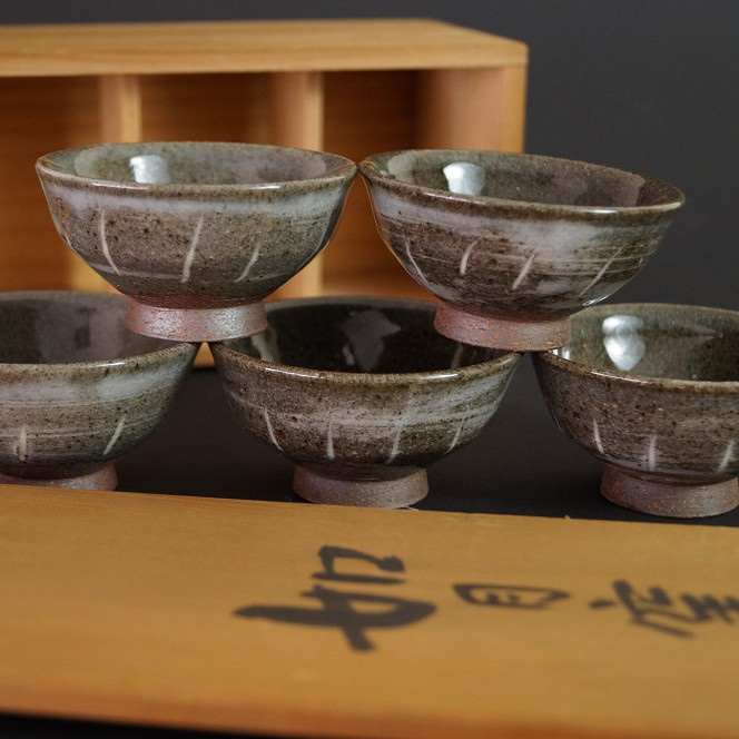 Set di coppe da sake di Morioka Kisaragi vista frontale anteprima