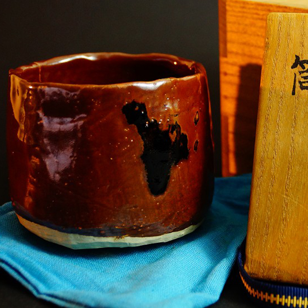 Chawan Teeschale aus Seto-Keramik von Cho Sojo Motiv Nahaufnahme Vorschau