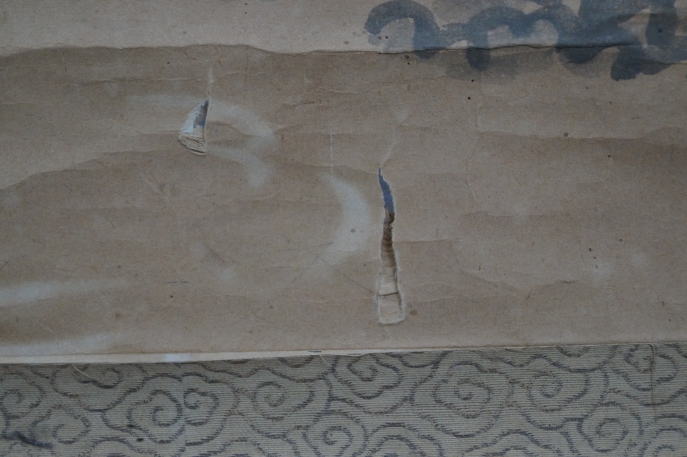 Wanderer im Regen Rollbild Montierungsdetail 2